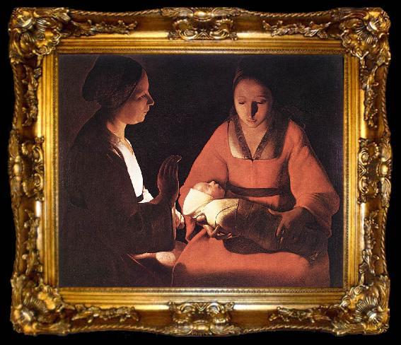 framed  LA TOUR, Georges de The New-born (detail) saf, ta009-2